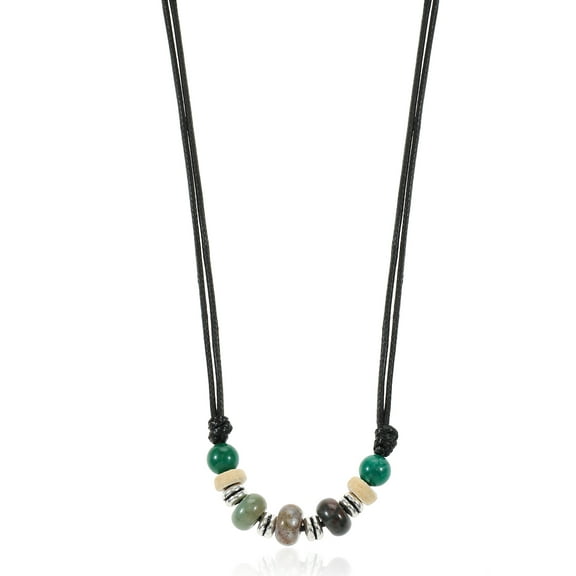 No Boundaries Men's Cord Necklace, Black, 1 Pack