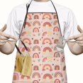thumbnail image 2 of Boho Bohemia Rainbows Hearts Stars Apron-Garden Aprons for Women with Pockets-Cotton Linen Waterproof Kitchen Cooking Gardening Aprons Adjustable for Kitchen,Cooking,BBQ and Salon 33x27 Inch, 2 of 7