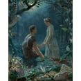 thumbnail image 2 of Simmons, John 15x18 Gold Ornate Wood Framed with Double Matting Museum Art Print Titled - A Midsummer Nights Dream - Hermia and Lysander, 2 of 4