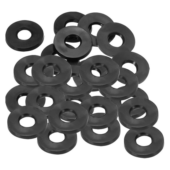Uxcell M6 Rubber Flat Washer 6mm ID 14mm OD 2.5mm Thick Sealing Spacer Gasket Ring,Black, 24 Pack