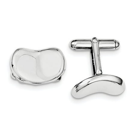 Sterling Silver Wavy Design Cuff Links