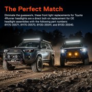 TRUE MODS Projector Optic Headlight Assembly Replacement for 2014-2020 Toyota 4Runner [DOT] LED Sequential Turn Signal Custom Aftermarket Front Driver Passenger High Low Beam Head Light Lamp Bulb