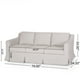 Noble House Pendroy Fabric 3 Seater Sofa with Skirt, Light Beige ...