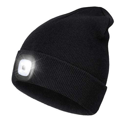 LED Beanie Hat USB Rechargeable Battery Unisex High Powered Head Lamp Light Xmas 