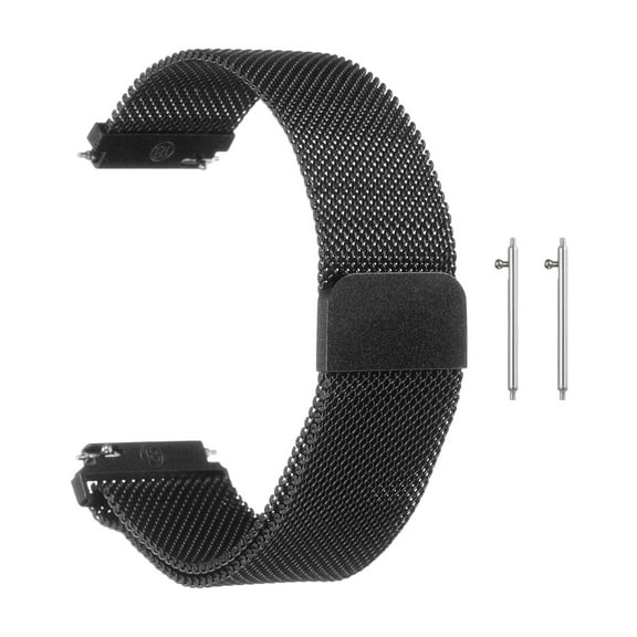Uxcell Stainless Steel Mesh Watch Band 18mm Quick Release Metal Replacement Watch Strap with Magnetic Buckle for Men Women, Black