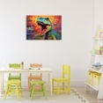 thumbnail image 3 of Stupell Industries Eclectic Colorful T-Rex with Splatter Canvas Art, 24 x 16, by Creative Studio, 3 of 8