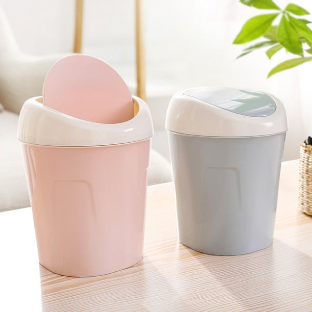 2 cubos de basura pequenos mini cubo de basura de escritorio azul rosa TUNC Sencillez Walmart en linea