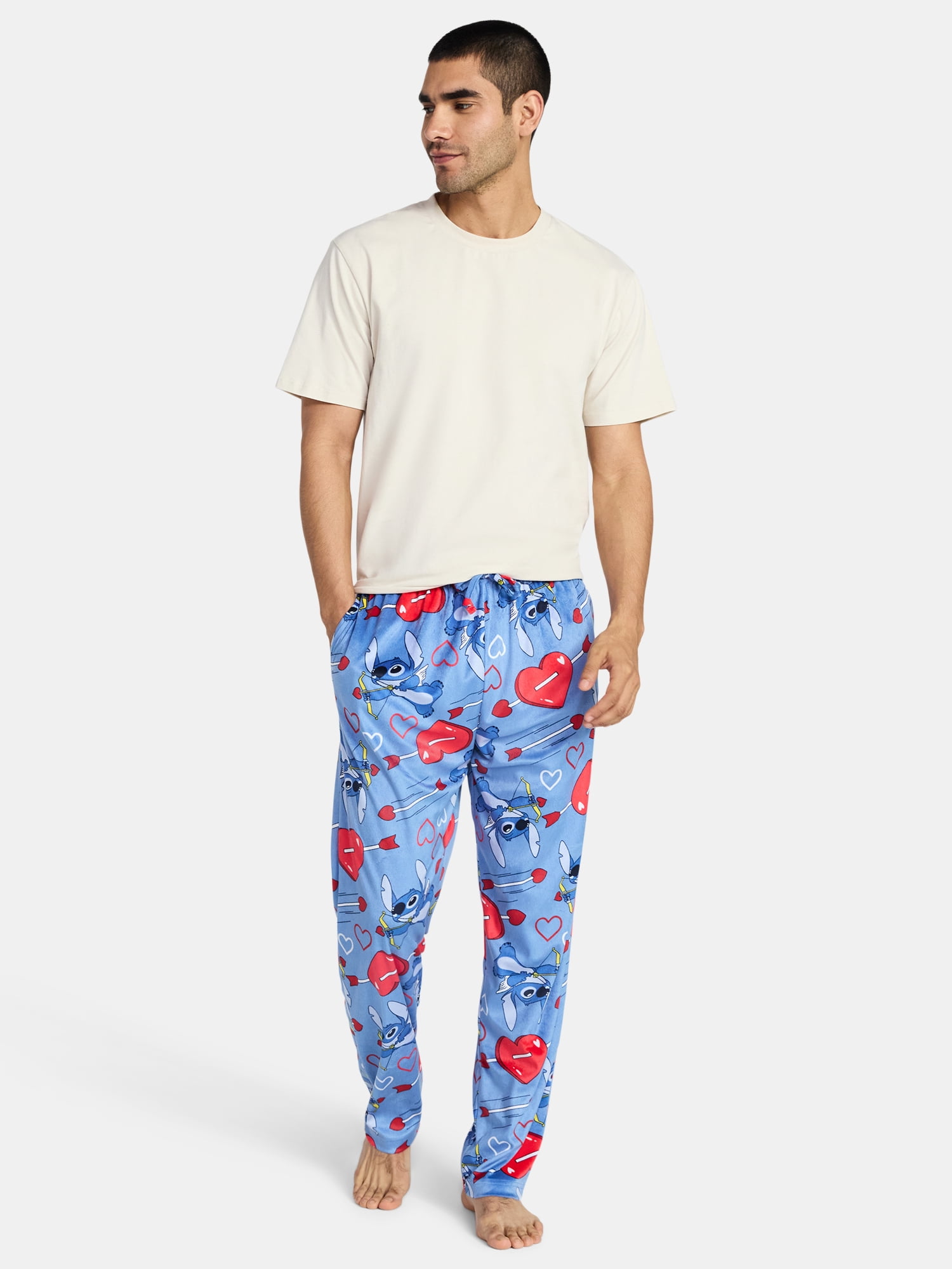 Lilo and Stitch Men's Valentine's Day Sleep Pants, Sizes S-2XL