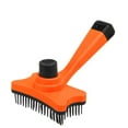 thumbnail image 3 of Yajisi Self-Cleaning Pet Grooming Brush for Dogs and Cats, Deshedding Tool Removes Loose Undercoat, Tangled Hair, Dander and Dirt, Ergonomic Handle, Orange, 3 of 9