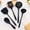 Black-BK, variant on Silicone Kitchen Utensils, 5-Piece Cooking Set, Spatula Spoon Ladle, Non-Scratch Heat-Resistant Tools for Baking Frying
