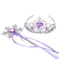thumbnail image 3 of Girl's Tiara Rhinestone Decor Dress up Tiara Princess Crown with Princess Wand, 3 of 9