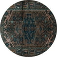 thumbnail image 1 of Ahgly Company Indoor Round Persian Light Blue Traditional Area Rugs, 8' Round, 1 of 4
