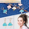 thumbnail image 4 of Enamel Cloud with Raindrop/Lightning Bolt Charm Locking Stitch Markers Golden Tone Lobster Claw Clasp Locking Stitch Marker Mixed Color 3.6~3.9cm, 4 of 6