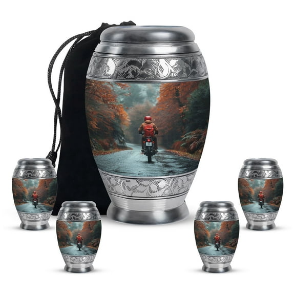 KARYLIZ Small Motorcycle Urn, Urns For Human Ashes Adult Man, Funeral & Burial Urn for Ashes, Keepsake & Decorative Urns for Ash, Memorial Gift for Father & Mother