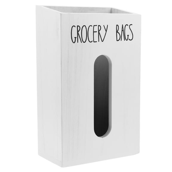 WHAMVOX Wooden Grocery Bag Holder Dispenser Plastic Bags Trash Bag Storage Organizer Farmhouse Style Garbage Bag Holder for Home and Office