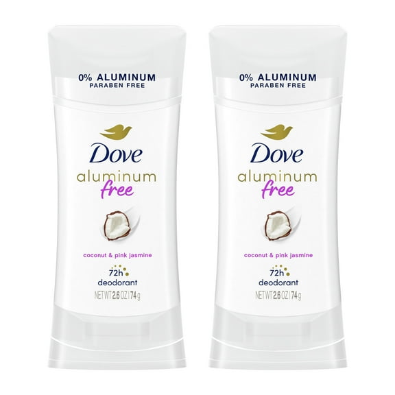 Dove Deodorant Stick Coconut & Pink Jasmine Aluminum Free, 2.6 oz 2 Count