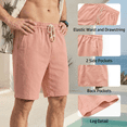 thumbnail image 5 of Puztloy Men’s Linen Shorts Casual Lightweight Shorts,Elastic Waist Drawstring Shorts with Pockets for Summer Beach Vacation, 5 of 8