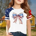 thumbnail image 2 of Ruyang 4th of July Toddler Girls Shirt Independence Day Clothes Kids Boy American Flag Tops Teen Cotton Short Sleeve Tee Blouse, 2 of 4