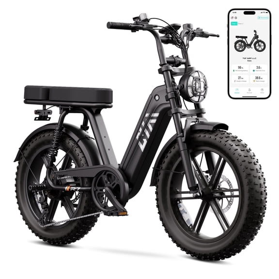 Electric Bike for Women,, 20"x4" Fat Tire, E Mountain Bike, 750W Motor 48V/15AH UL2849, Hydraulic Disc Brakes, APP Control