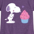 thumbnail image 3 of Peanuts - Snoopy Heart Cupcake - Youth Girls Short Sleeve Tee, 3 of 6