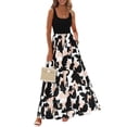thumbnail image 1 of Vestido maxi boho floral sin mangas KIRUNDO negro talla pequeña, 1 of 8