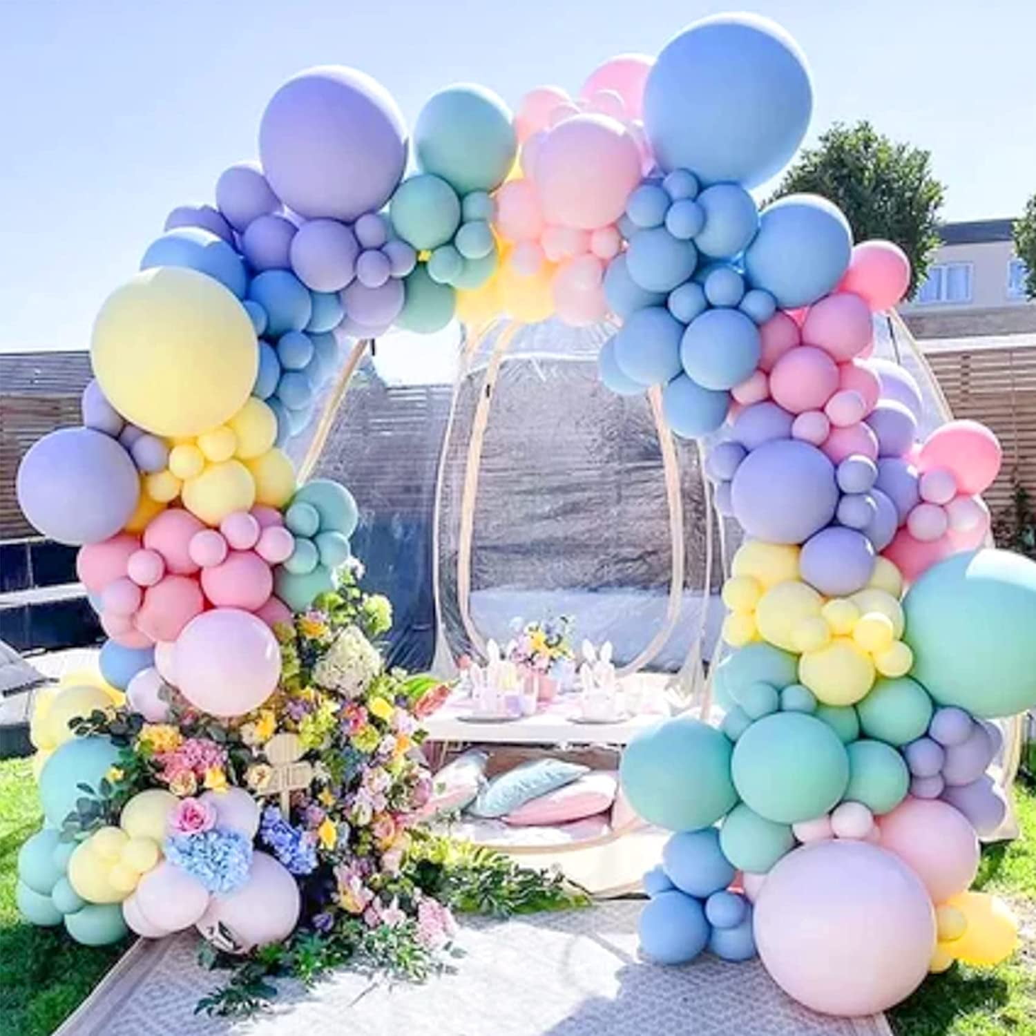 Pastel Color Balloons Garland - 102PCS 18/12/5 Inch Pastel Rainbow