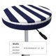 thumbnail image 4 of Disketp Navy Blue And White Stripes Funda Redonda para Taburete, Funda de Cojín para Silla de Bar Suave y Elástica-13 inch, 4 of 7