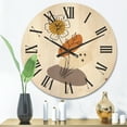 thumbnail image 2 of Designart 'Abstract Minimal Shapes Under Flowers I' Modern Wood Wall Clock, 2 of 5