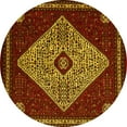 thumbnail image 1 of Ahgly Company Machine Washable Indoor Round Persian Yellow Traditional Area Rugs, 5' Round, 1 of 4