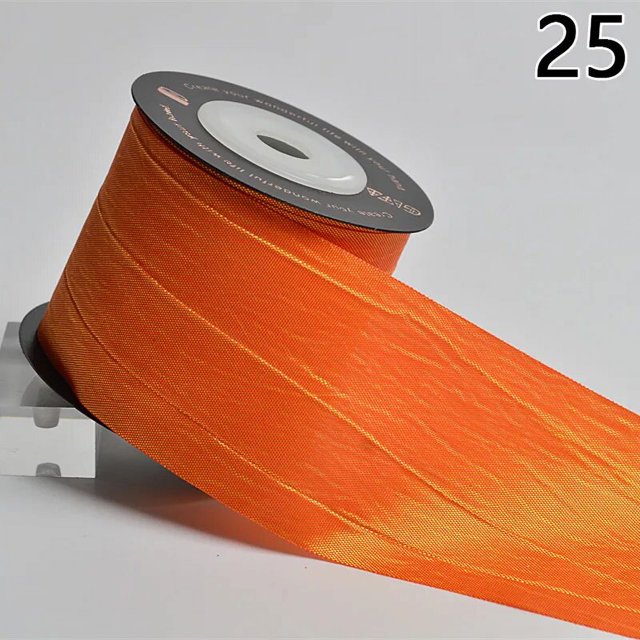 Cinta de satén plisada para envolver regalos, lazo para el pelo, ramo, manualidades, accesorios de ropa, decoración de paquetes de Navidad, 1 yarda, 50mm