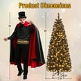 thumbnail image 3 of Gymax 6 FT Pre-lit Black Halloween Tree Artificial PVC Slim Pencil Christmas Tree, 3 of 10