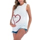 thumbnail image 5 of Mujer Maternidad Top Cuello Redondo Chaleco Sin Mangas Calor Bebé Pies Estampado Color Sólido Odeerbi  ODB123352, 5 of 7