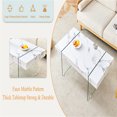 thumbnail image 5 of Holaki End Table,White Marble Pattern MDF Coffee Table with Tempered Glass Legs. Suitable for Living Room. Can Be Used As Coffee and Side Tables Or As A Display Stand.43.3"X23.6"X16.5", 5 of 10