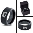 thumbnail image 4 of Tungsten North Dakota The Peace Garden State Bison Band Ring 9mm Men Women Comfort Fit Black Flat Cut Brushed Polished, 4 of 4