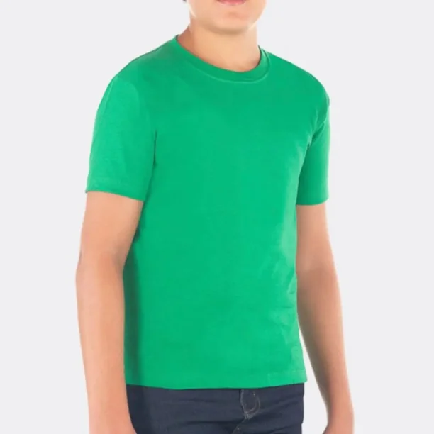 Playera Infantil Algodón Cuello Redondo Color Verde