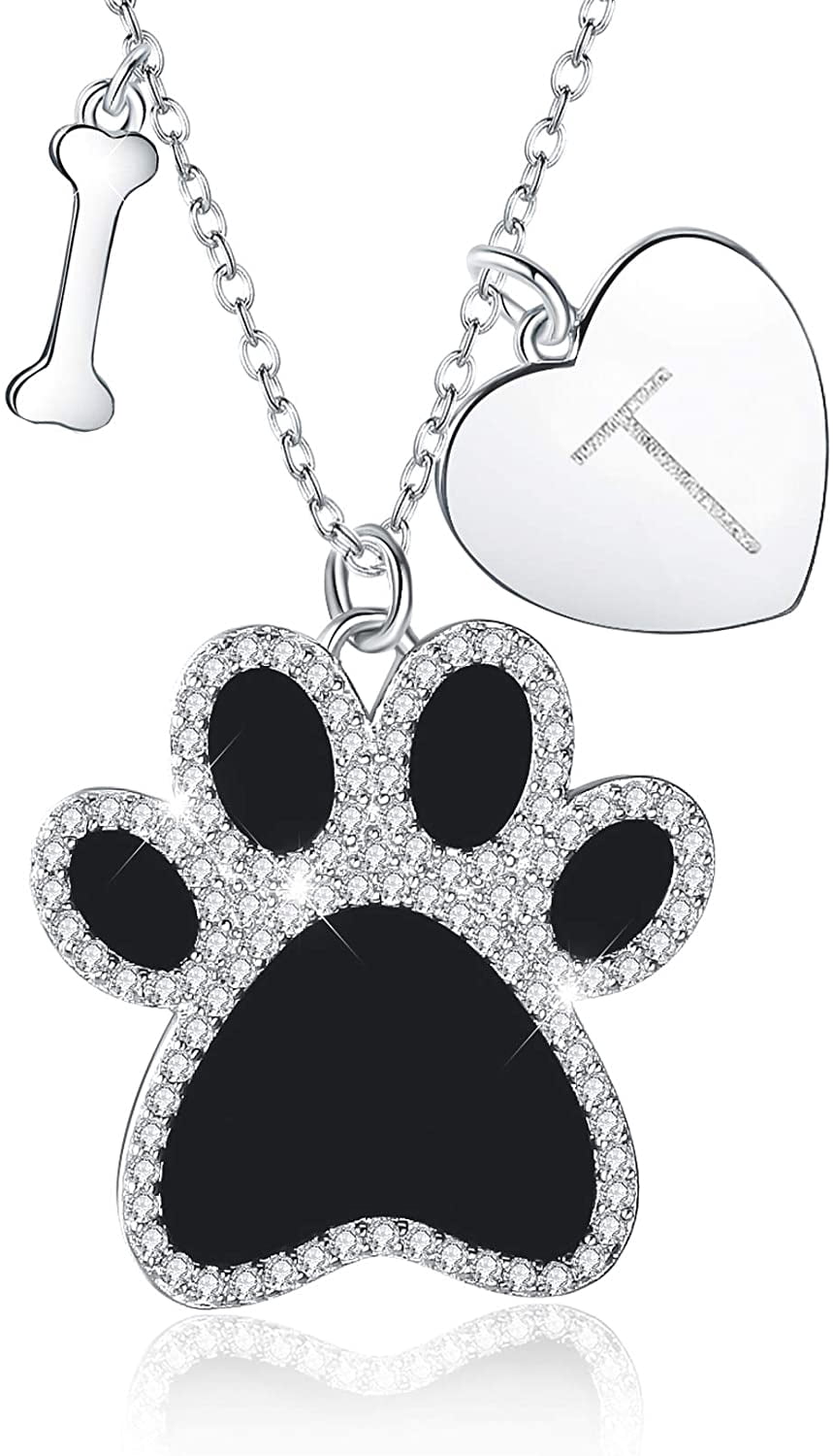 Dog Paw Print Necklace Personalized 