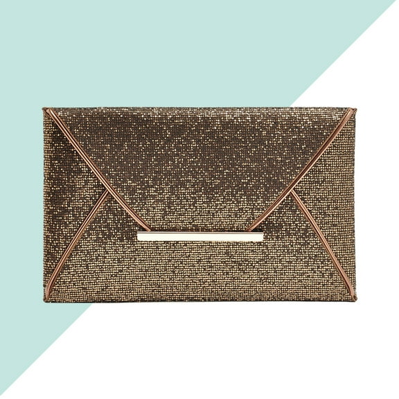 Pretyzoom 1PC Glitter Handbags for Women Evening Clutch Purse Wallet in Coffee