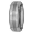 thumbnail image 2 of Men's Beveled and Satin Center Ring in Tungsten by Brilliance Fine Jewelry - Wedding Band, 2 of 5