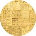 thumbnail image 1 of Ahgly Company Indoor Round Patchwork Brown Transitional Area Rugs, 4' Round, 1 of 4