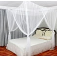thumbnail image 3 of Just Relax Four Corner Post Elegant Mosquito Net Bed Canopy Set, Beige, Full/Queen/King, 3 of 4