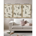 thumbnail image 5 of SHENIFY Boho Abstract Wall Art 16x24in3pcs Natural Framed Mid-Century Duotone Minimal Dark Brush Stroke Neutral Modern Minimalist Painting Decorative Artwork, 5 of 5