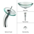 thumbnail image 2 of KRAUS 34 mm Thick Glass Vessel Sink in Clear with Waterfall Faucet in Chrome, 2 of 7