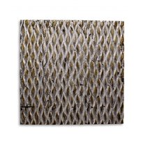 Raw Wood Look Silver Finish Square Wall Art Medium