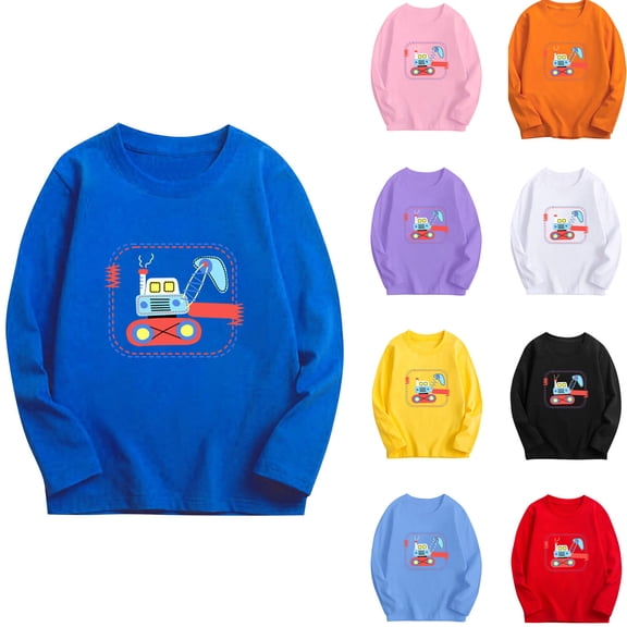 Rvasteizo Boys Crewneck Sweatshirts Fall Winter Pullover Print Ribbed Cuffs Long Sleeve ,5T
