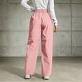 thumbnail image 4 of WULMLEO Womens Hiking Zip Off Pants Waterproof Convertible Drawstring Shorts Lightweight for Camping Bottoms Quick Dry Pink 2XL, 4 of 7