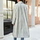 thumbnail image 5 of Chaqueta larga y cálida para mujer, de invierno, con cuello en V liso, 5 of 7