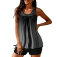 thumbnail image 3 of Tankini Swimsuits for Women 2 Piece Mesh Bathing Suits Ruched Tank Top with Boy Shorts, 3 of 8
