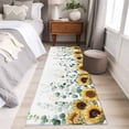 thumbnail image 4 of Sunflower 2'x6' Runner Rugs for Hallway Kitchen Bedside Non Slip Washable, Yellow Floral Pastoral Botanical Leaves Entryway Rug Runners with Rubber Backing, Long Carpet Runner for Laundry Room, 4 of 8