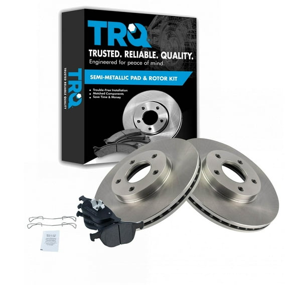 TRQ Front Brake Pad & Rotor Kit Brake Pads Brake Rotor Semi-Metallic Fits Select 2010-2013 Ford Transit Connect