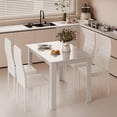 thumbnail image 6 of Dining Table Set for 4 with High Back Faux Leather Chairs, Kitchen Dining Room Home Office Set, 47.2 x 35.4 x 29.5'' (White Table and Chairs), 6 of 7